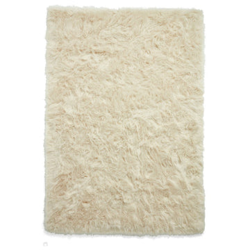 Polar Plush Plain Super Soft Fluffy Faux Fur Feel Textured Ultra Fine Yarn Acrylic Hand-Tufted Wispy Long Strand Shaggy Beige Rug-Think Rugs-Rug Love - The Most Loved Rug Store
